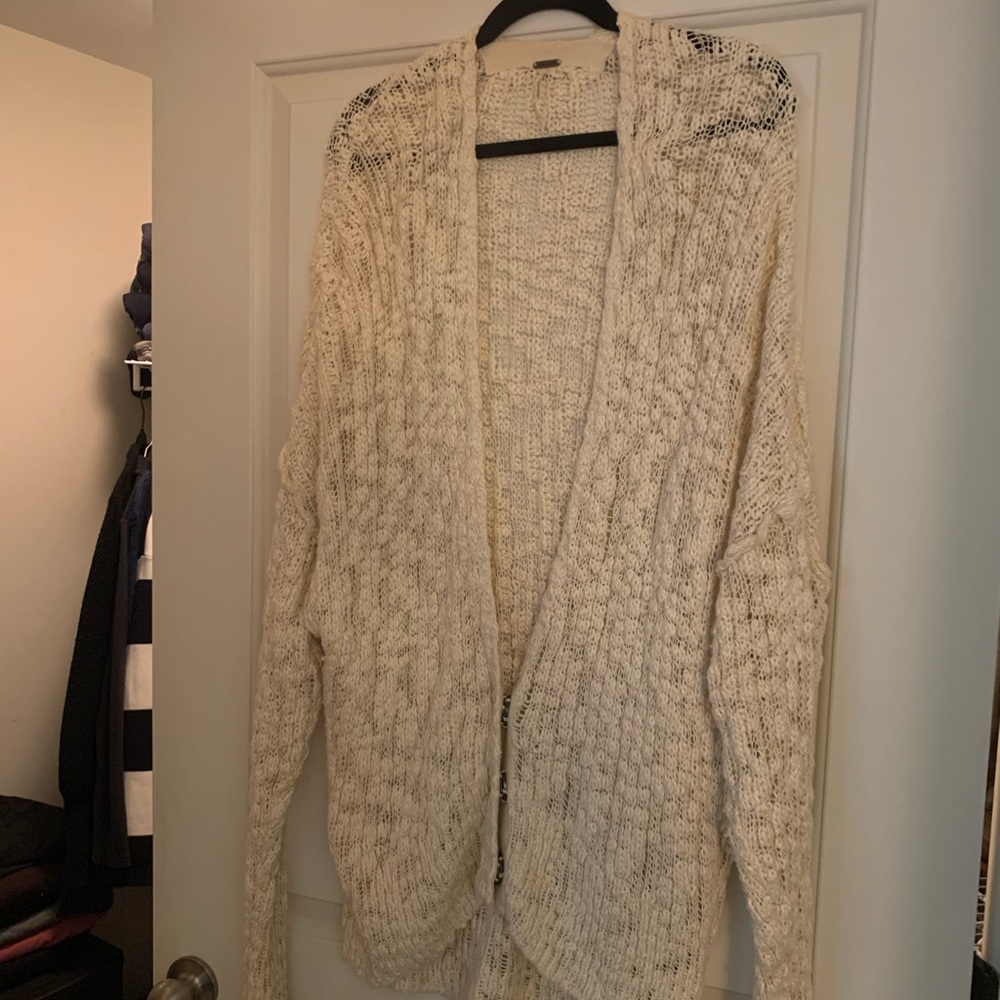 Free people tan oversized knitted cardigan